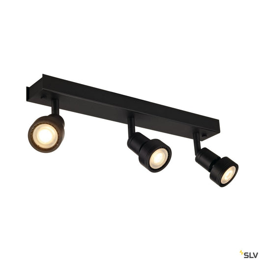 SLV PURI 3 Deckenleuchte, matt- schwarz, 3xGU10, max. 3x50W, mit Decoring