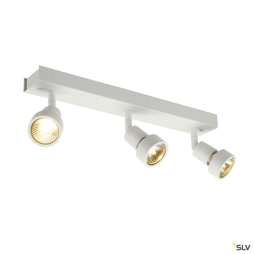 SLV PURI 3 Deckenleuchte, matt- weiss, 3xGU10, max. 3x50W, mit Decoring