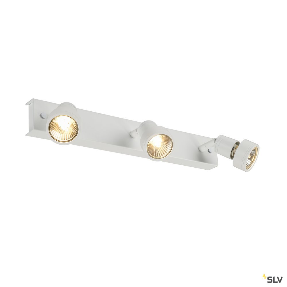 SLV PURI 3 Deckenleuchte, matt- weiss, 3xGU10, max. 3x50W, mit Decoring