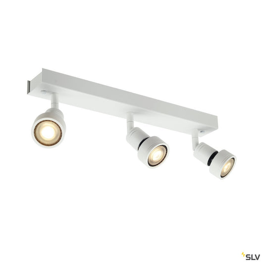 SLV PURI 3 Deckenleuchte, matt- weiss, 3xGU10, max. 3x50W, mit Decoring
