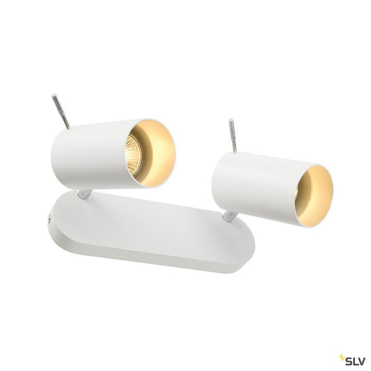 SLV ASTO TUBE II Wand- und Deckenleuchte, weiss, 2xGU10, max. 2x75W