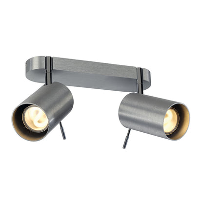 SLV ASTO TUBE II Wand- undDeckenleuchte, alu-brushed,2xGU10, max. 75W
