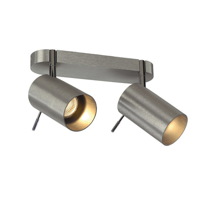 SLV ASTO TUBE II Wand- undDeckenleuchte, alu-brushed,2xGU10, max. 75W