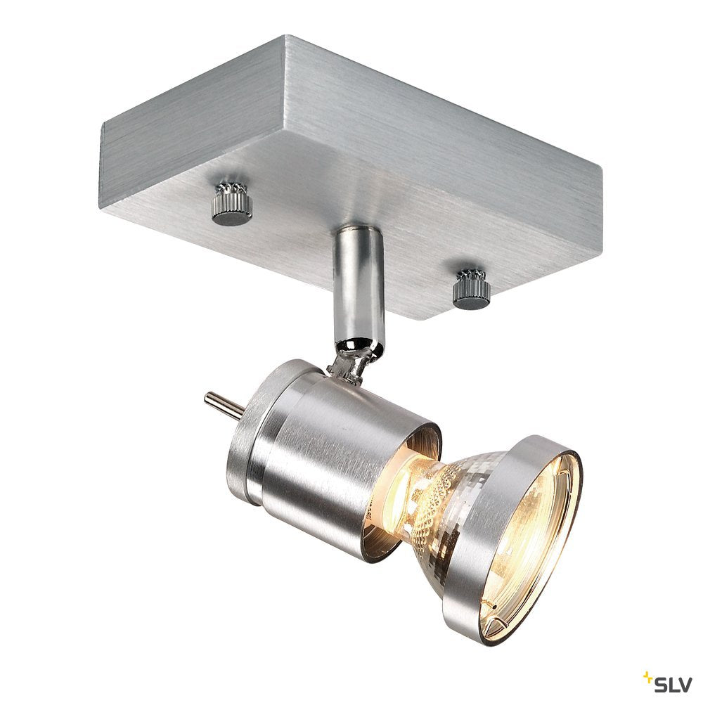 SLV ASTO I Wand- und Deckenleuchte alu brushed, GU10 Spot, max. 75W