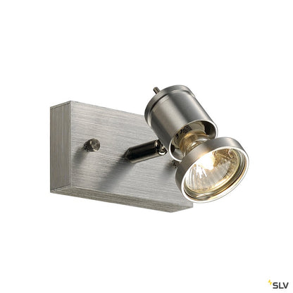 SLV ASTO I Wand- und Deckenleuchte alu brushed, GU10 Spot, max. 75W