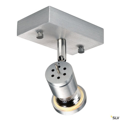 SLV ASTO I Wand- und Deckenleuchte alu brushed, GU10 Spot, max. 75W
