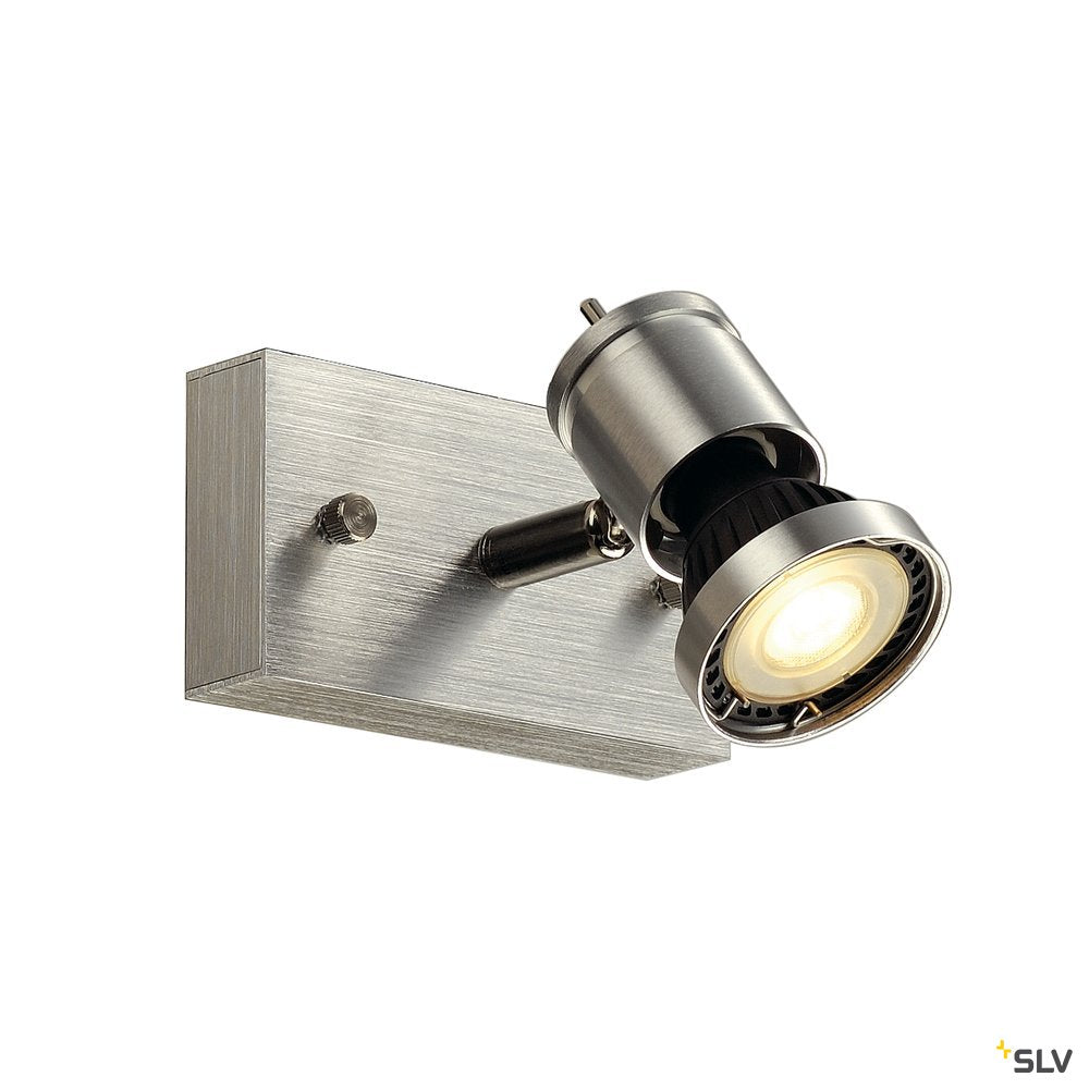 SLV ASTO I Wand- und Deckenleuchte alu brushed, GU10 Spot, max. 75W