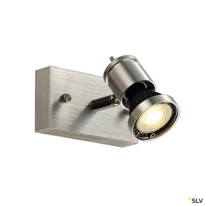 SLV ASTO I Wand- und Deckenleuchte alu brushed, GU10 Spot, max. 75W