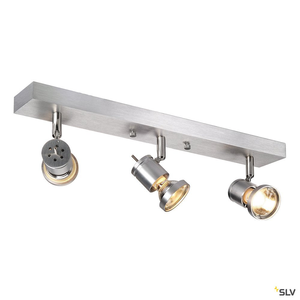 SLV ASTO III Wand- und Deckenleuchte, alu-brushed, 3xGU10 Spot, max. 75W