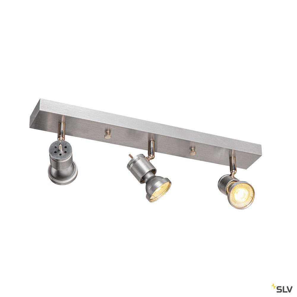 SLV ASTO III Wand- und Deckenleuchte, alu-brushed, 3xGU10 Spot, max. 75W