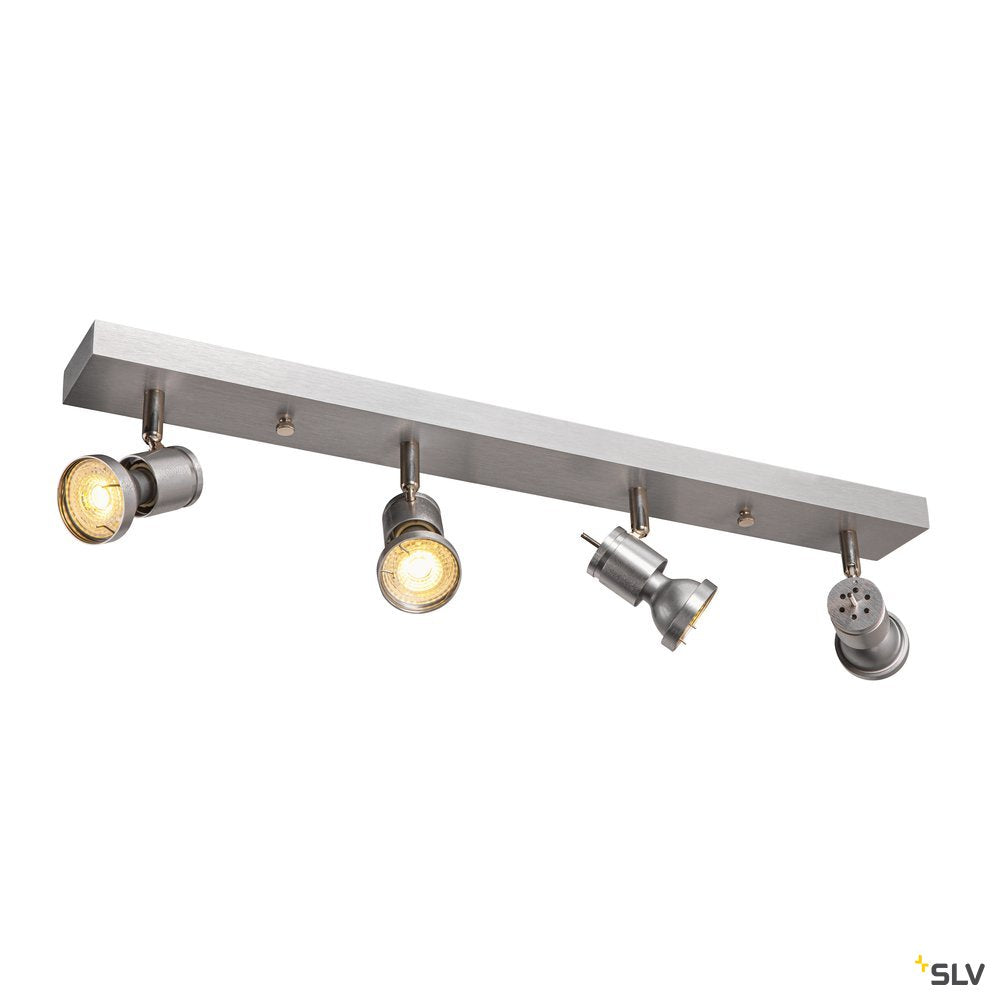 SLV ASTO IV Wand- und Deckenleuchte, alu-brushed, 4xGU10 Spot, max. 75W