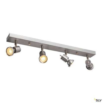 SLV ASTO IV Wand- und Deckenleuchte, alu-brushed, 4xGU10 Spot, max. 75W