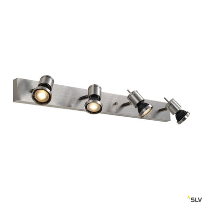 SLV ASTO IV Wand- und Deckenleuchte, alu-brushed, 4xGU10 Spot, max. 75W