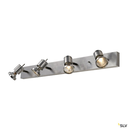 SLV ASTO IV Wand- und Deckenleuchte, alu-brushed, 4xGU10 Spot, max. 75W