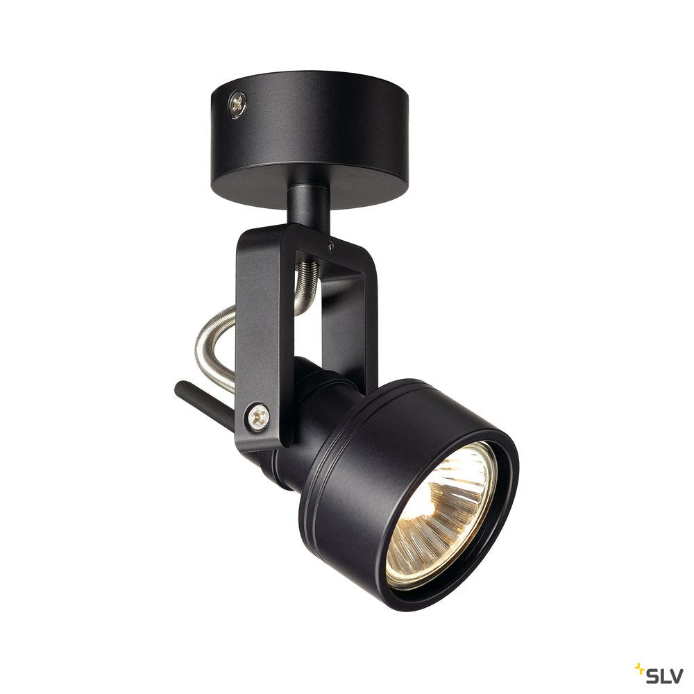 SLV INDA SPOT GU10 Wand- und Deckenleuchte, schwarz, max. 50W