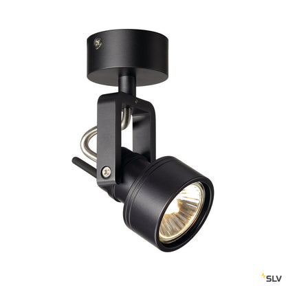 SLV INDA SPOT GU10 Wand- und Deckenleuchte, schwarz, max. 50W