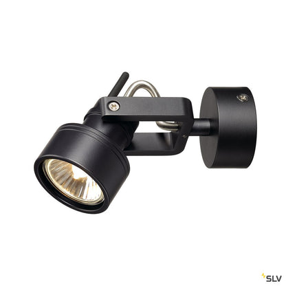 SLV INDA SPOT GU10 Wand- und Deckenleuchte, schwarz, max. 50W