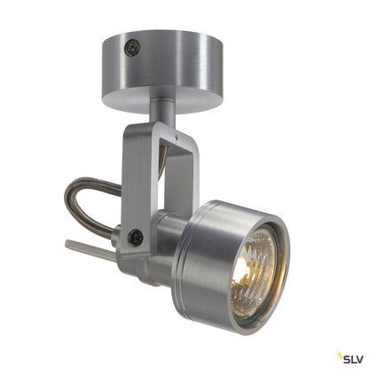 SLV INDA SPOT GU10 Wand- und Deckenleuchte, alu gebürstet, max. 50W