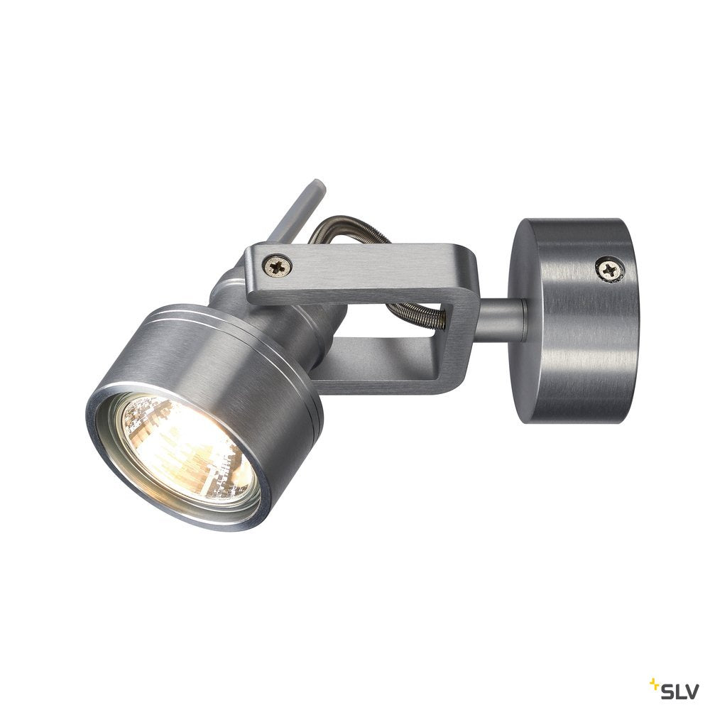 SLV INDA SPOT GU10 Wand- und Deckenleuchte, alu gebürstet, max. 50W