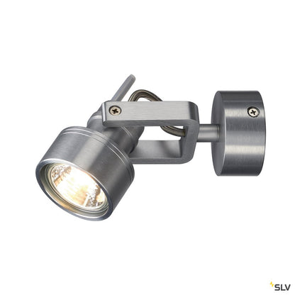 SLV INDA SPOT GU10 Wand- und Deckenleuchte, alu gebürstet, max. 50W