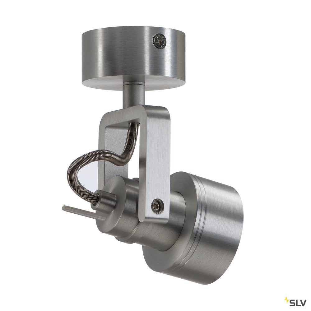 SLV INDA SPOT GU10 Wand- und Deckenleuchte, alu gebürstet, max. 50W