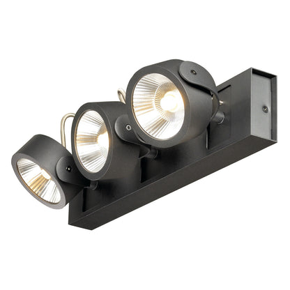 SLV KALU LED 3 Wand- undDeckenleuchte, mattschwarz,3x10W,3000K