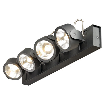 SLV KALU Wandleuchte, 4LED Spots,mattschwarz, 4x10W, 3000K,Leiste lang