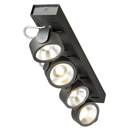 SLV KALU Wandleuchte, 4LED Spots,mattschwarz, 4x10W, 3000K,Leiste lang