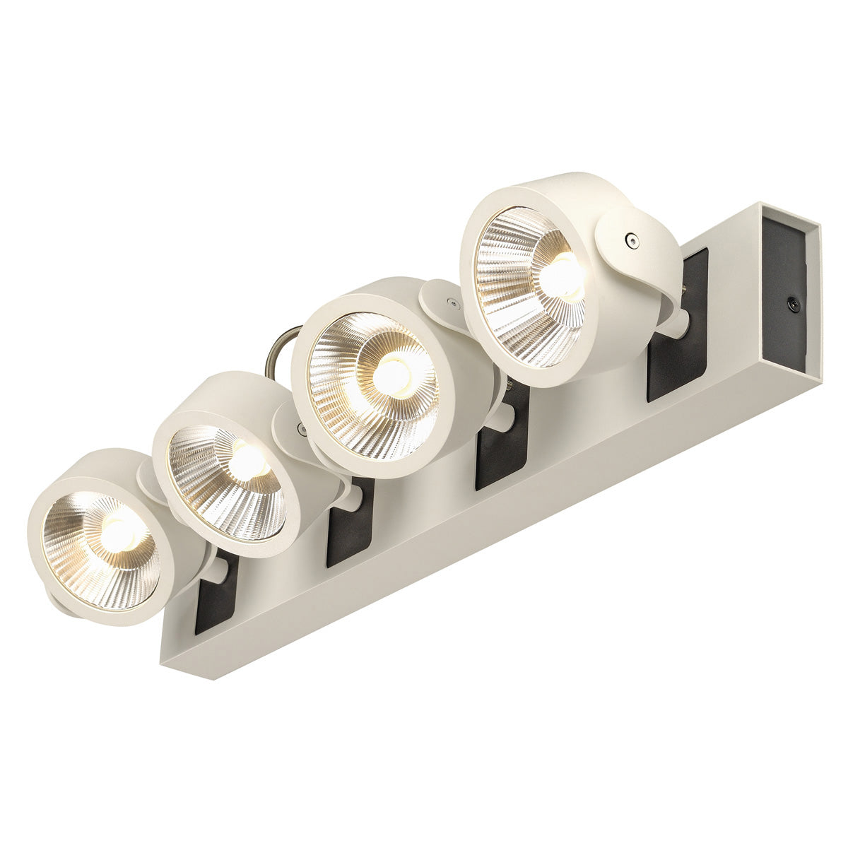 SLV KALU Wandleuchte, 4LED Spots,weiss/schwarz, 4x10W, 3000K,Leiste lang
