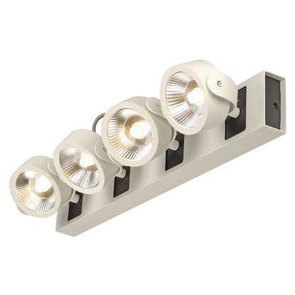 SLV KALU Wandleuchte, 4LED Spots,weiss/schwarz, 4x10W, 3000K,Leiste lang