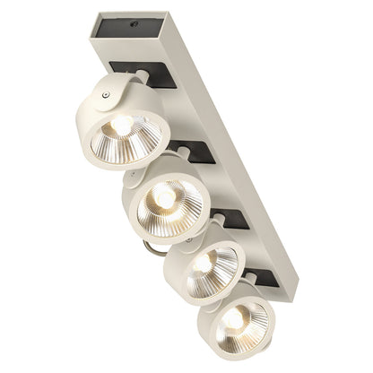 SLV KALU Wandleuchte, 4LED Spots,weiss/schwarz, 4x10W, 3000K,Leiste lang