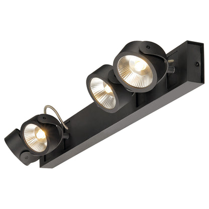 SLV KALU Wandleuchte, 4LED Spots,mattschwarz, 4x10W, 3000K,Leiste extra-lang