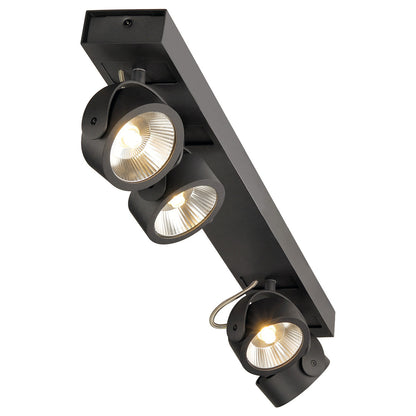 SLV KALU Wandleuchte, 4LED Spots,mattschwarz, 4x10W, 3000K,Leiste extra-lang