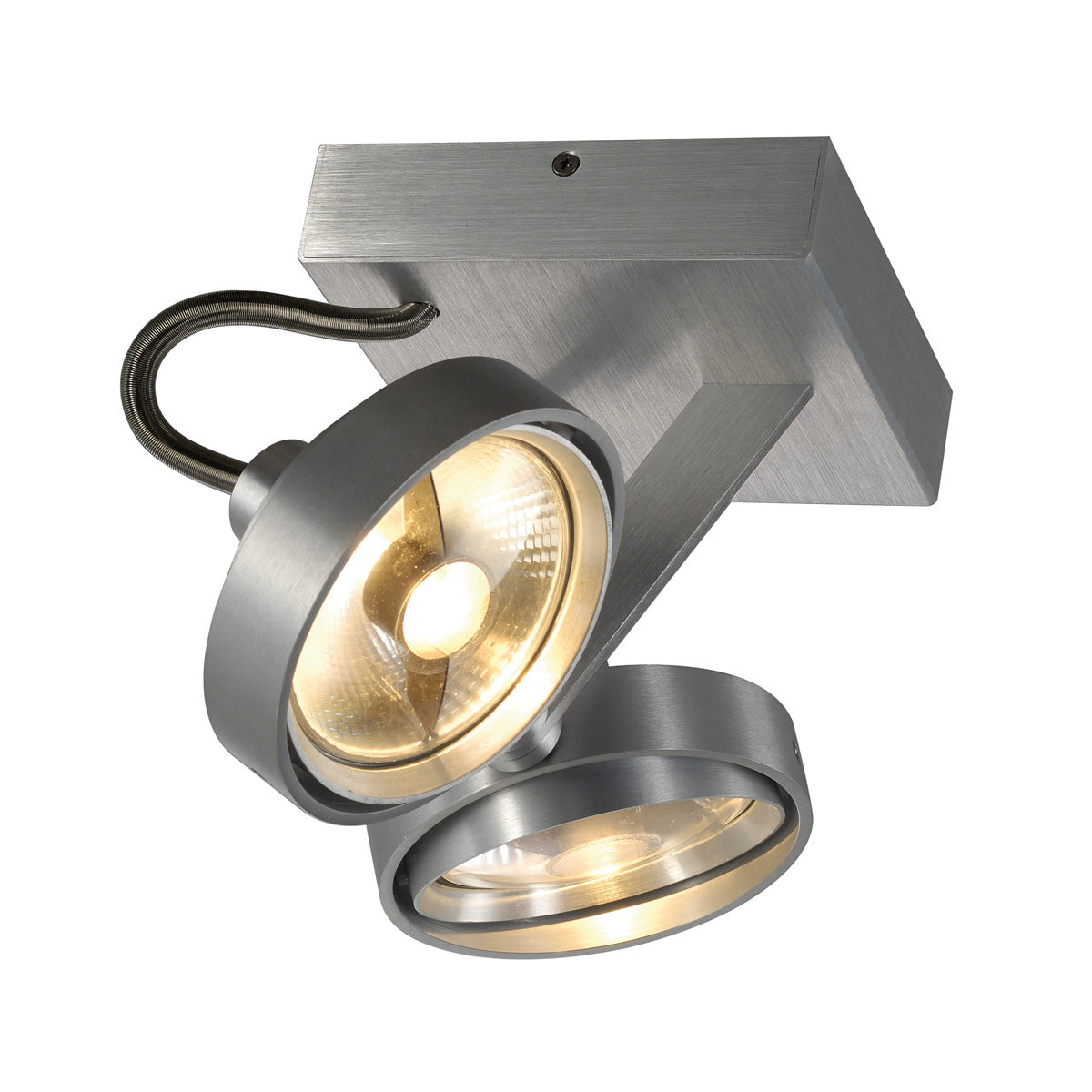 SLV KALU II ES111 DOUBLE Wand- und Deckenleuchte, alu gebürstet, 2xGU10, max. 2x50W