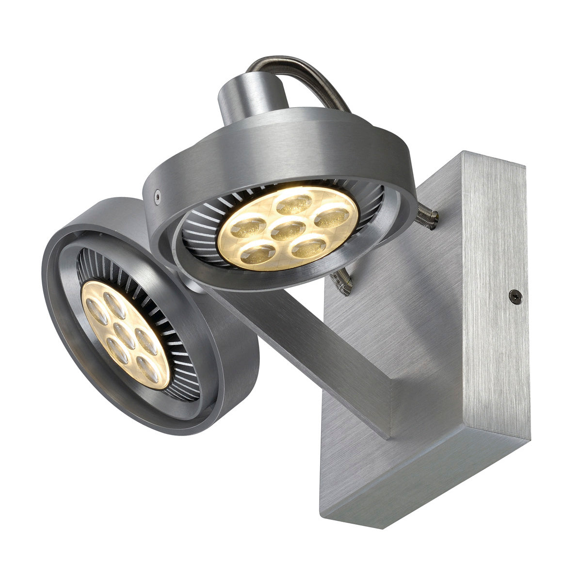 SLV KALU II ES111 DOUBLE Wand- und Deckenleuchte, alu gebürstet, 2xGU10, max. 2x50W