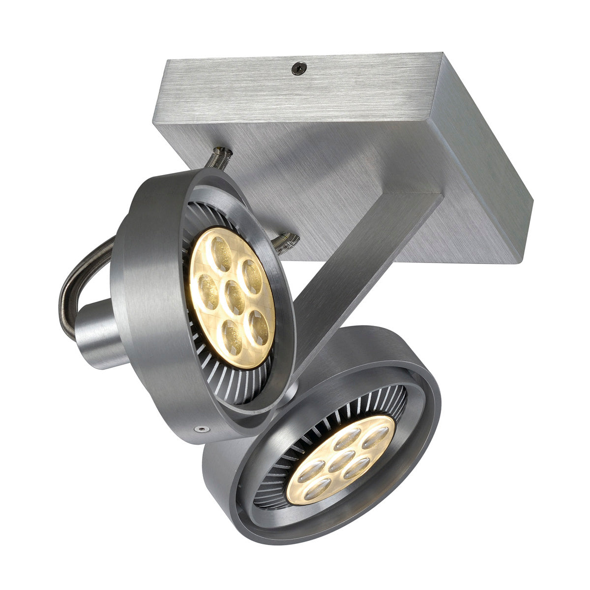 SLV KALU II ES111 DOUBLE Wand- und Deckenleuchte, alu gebürstet, 2xGU10, max. 2x50W