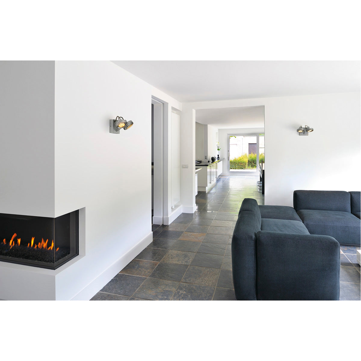 SLV KALU II ES111 DOUBLE Wand- und Deckenleuchte, alu gebürstet, 2xGU10, max. 2x50W