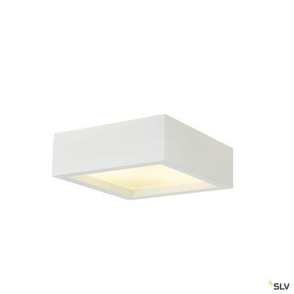 SLV Deckenleuchte, GL 104 E27, eckig, weisser Gips, max.2x25W