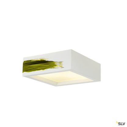 SLV Deckenleuchte, GL 104 E27, eckig, weisser Gips, max.2x25W