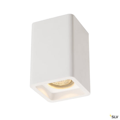 SLV PLASTRA Deckenleuchte, CL-1, eckig, weisser Gips, GU10, max.35W