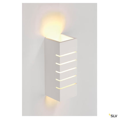 SLV Wandleuchte, GL 100 SLOT, eckig, weisser Gips, E14, max. 40W