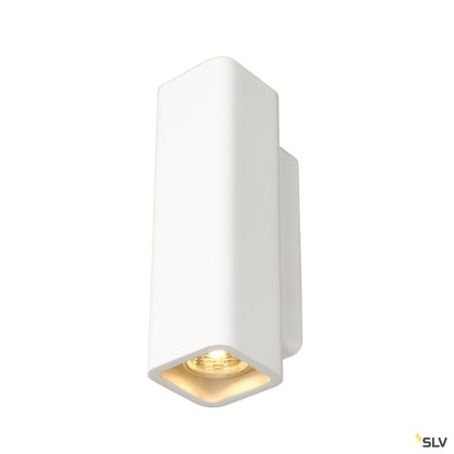 SLV PLASTRA Wandleuchte, WL-1, eckig, weisser Gips, 2xGU10, max.35W
