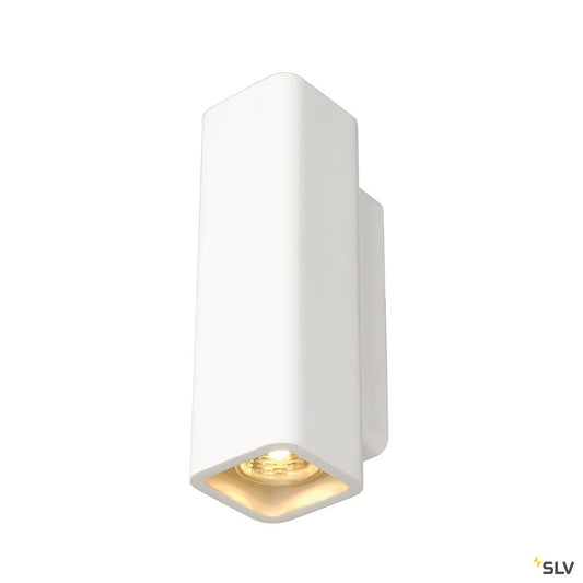 SLV PLASTRA Wandleuchte, WL-1, eckig, weisser Gips, 2xGU10, max.35W