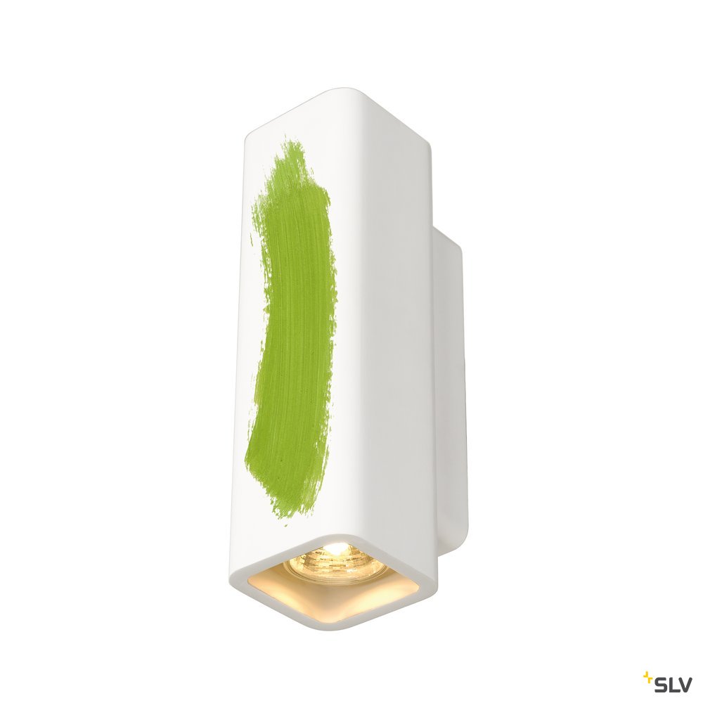 SLV PLASTRA Wandleuchte, WL-1, eckig, weisser Gips, 2xGU10, max.35W