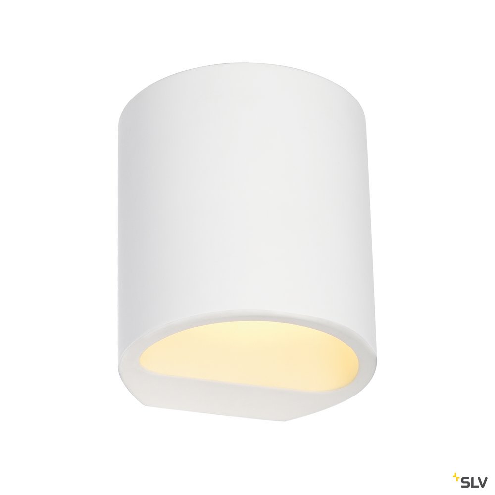 SLV PLASTRA Wandleuchte, GL 104 ROUND, weisser Gips, G9, max. 42W