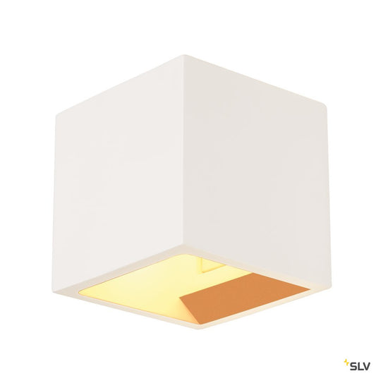 SLV PLASTRA CUBE Wandleuchte, eckig, weisser Gips, G9, max. 42W