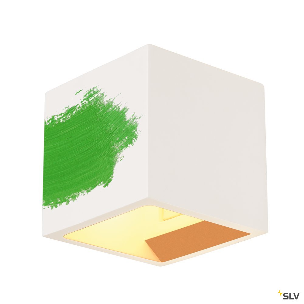 SLV PLASTRA CUBE Wandleuchte, eckig, weisser Gips, G9, max. 42W