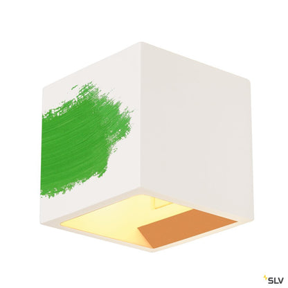 SLV PLASTRA CUBE Wandleuchte, eckig, weisser Gips, G9, max. 42W