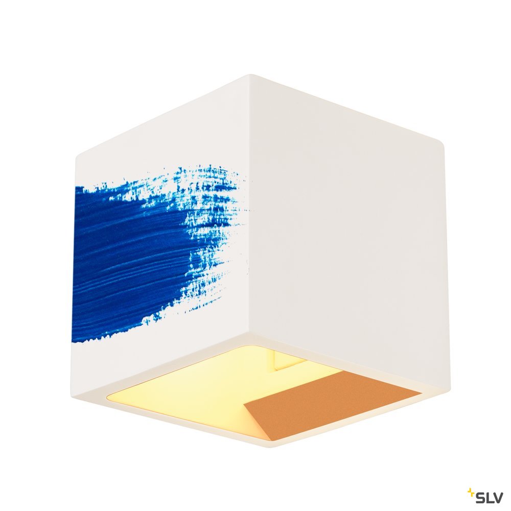 SLV PLASTRA CUBE Wandleuchte, eckig, weisser Gips, G9, max. 42W
