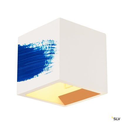 SLV PLASTRA CUBE Wandleuchte, eckig, weisser Gips, G9, max. 42W